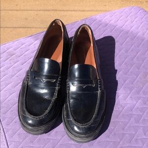 Reformation Black Leather Classic Loafers Mary Jane style